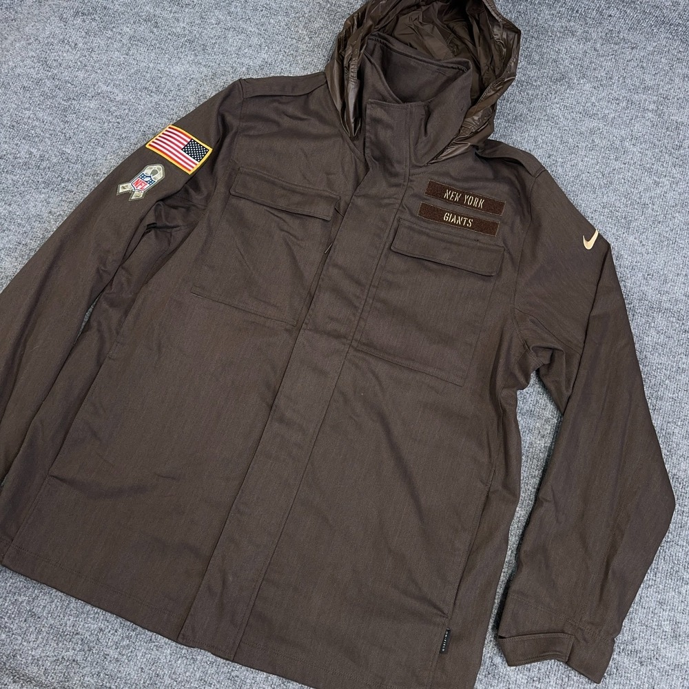New York Giants Jacket Men L Brown Salute to Service Chore Team Issue Frank Mara